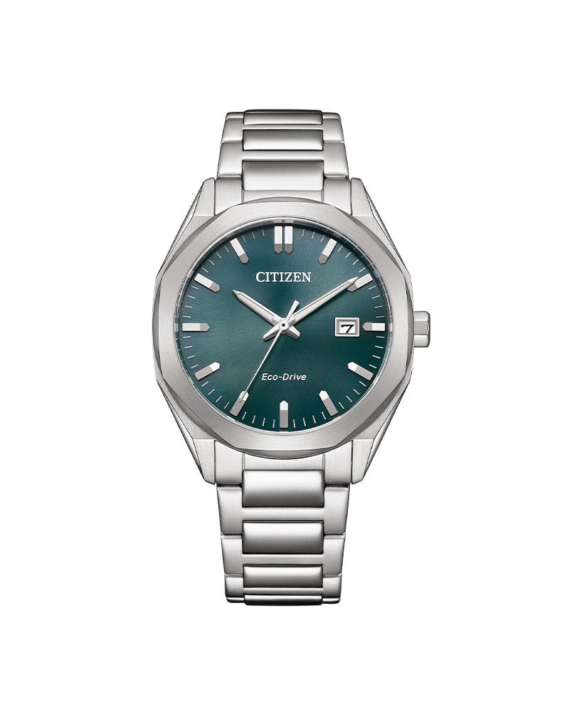 Citizen Platform Eco-Drive klokke i stål med grønn skive (38mm
