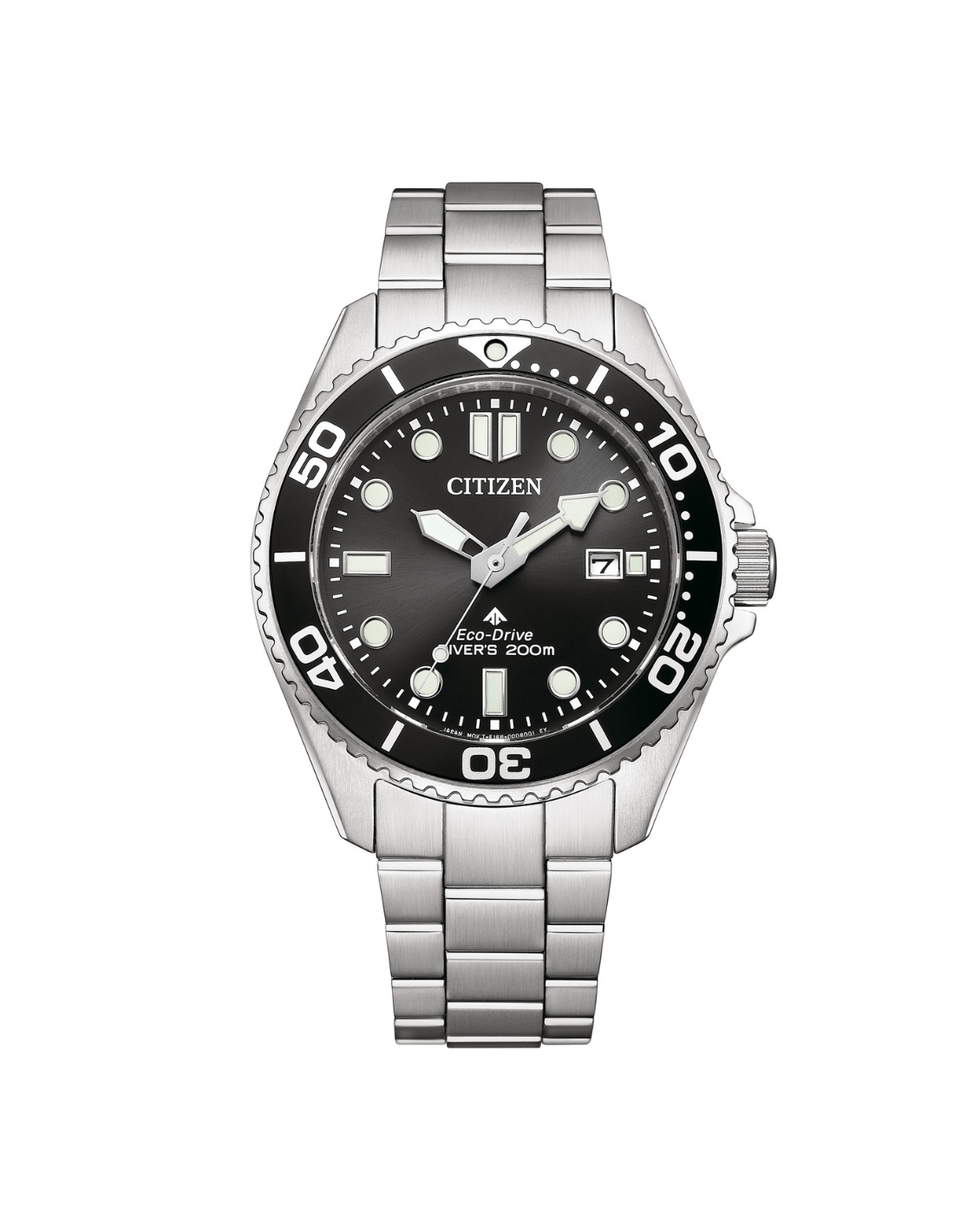 Citizen Promaster Sea Eco-Drive herreklokke i stål med sort skive