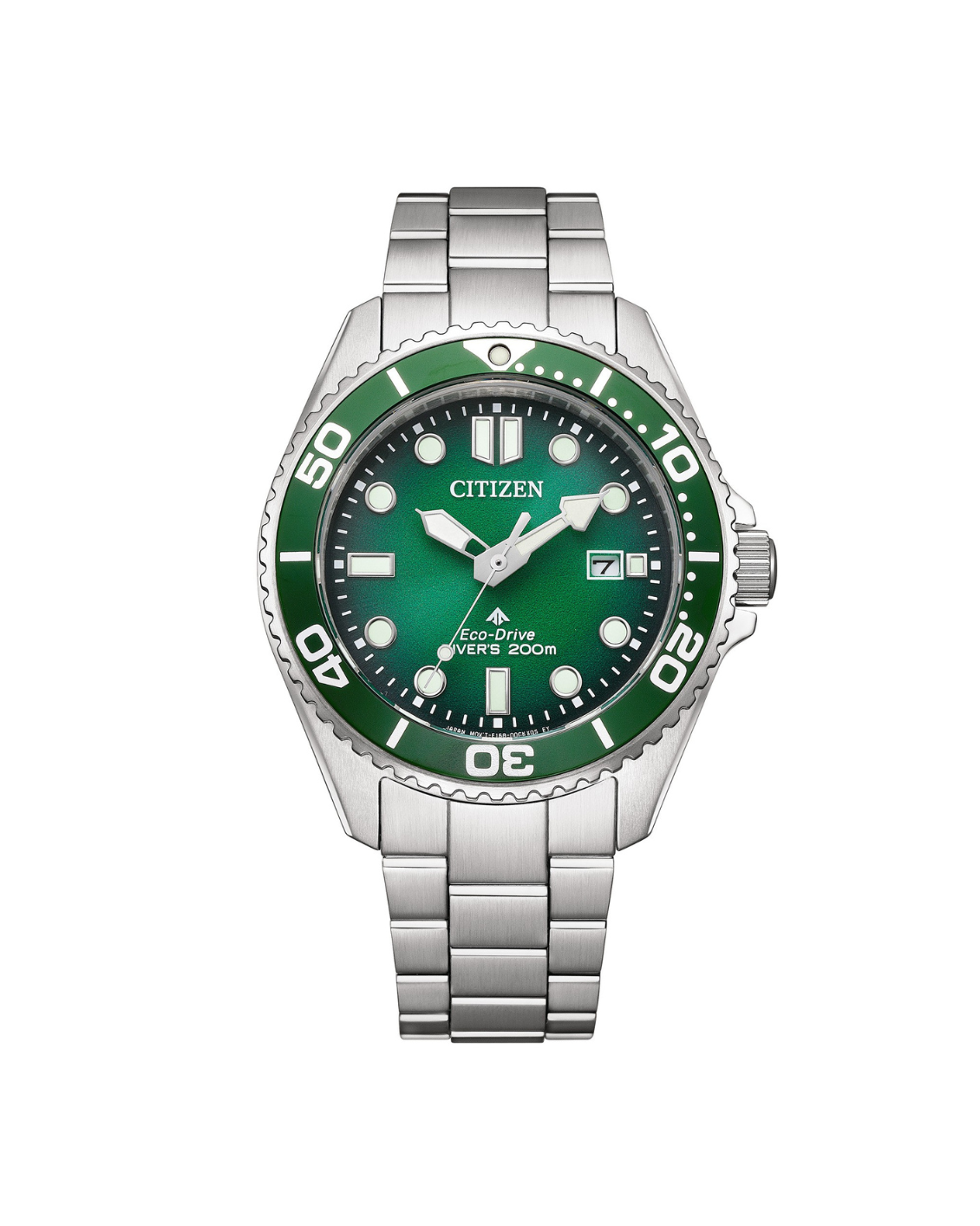 Citizen Promaster Sea Eco-Drive herreklokke i stål med grønn skive