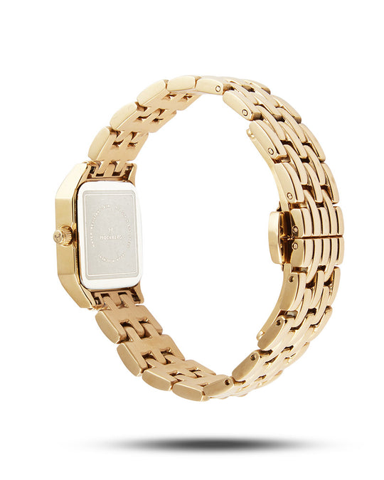 Classic Square Gullfarget Stål / Hvit 18x19mm