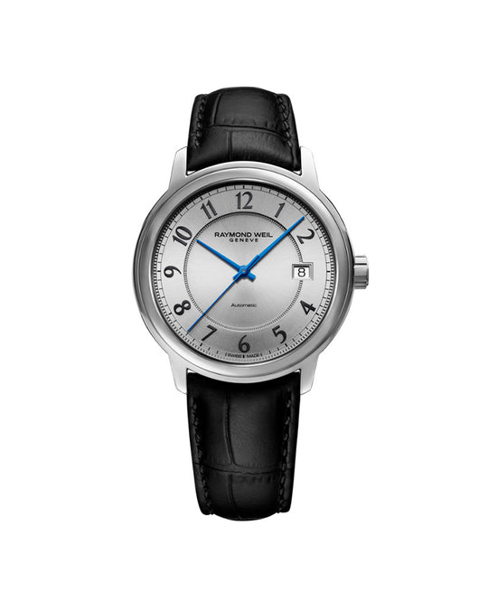 Maestro Mens Automatic Skinn / Sølv 39mm