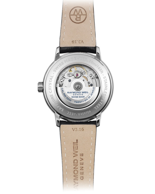 Maestro Mens Automatic Skinn / Sølv 39mm