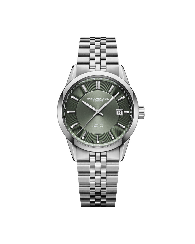 Freelancer Mens Automatic Stål Grønn 38mm –