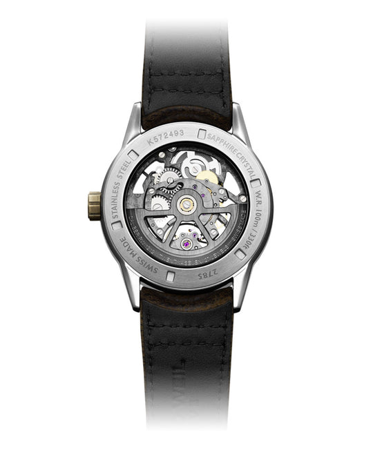 Freelancer Mens Automatic Sort gummi / Sort Skeleton 42mm