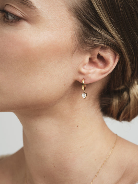 Bonne Gold Hoops - White