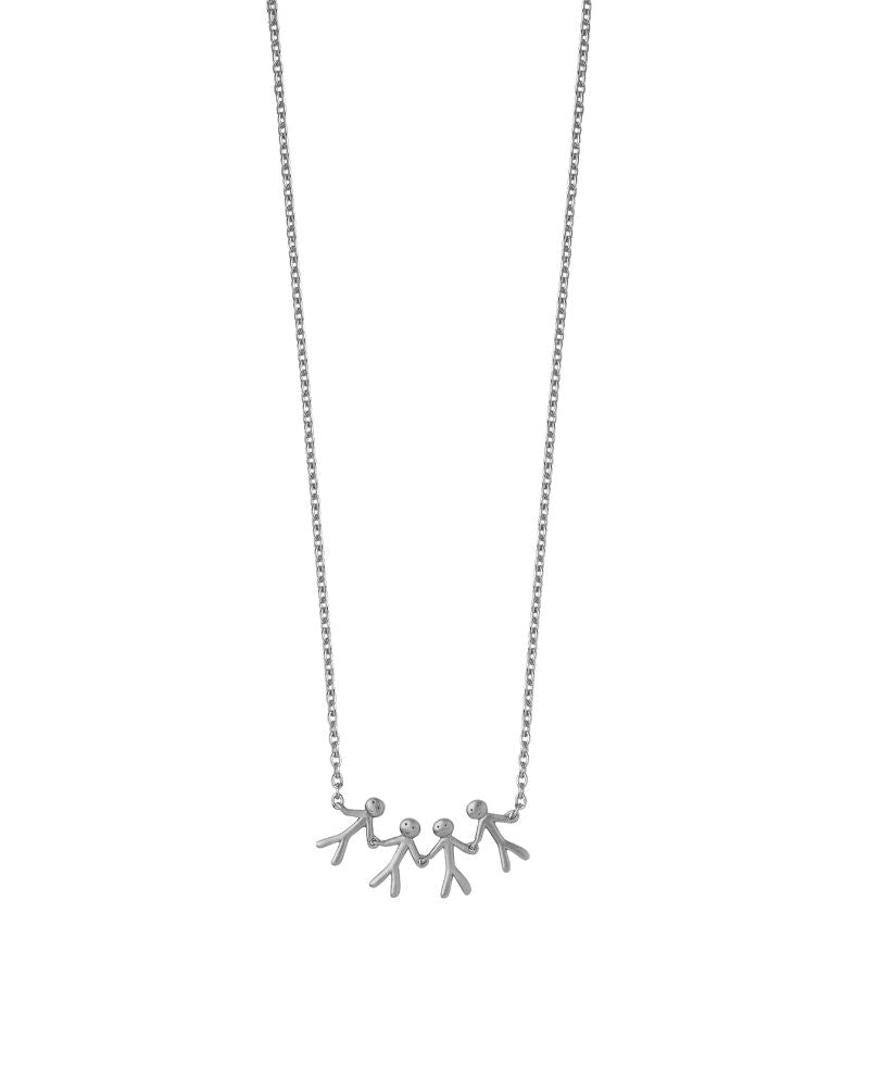 Together Family 4 Necklace Silver