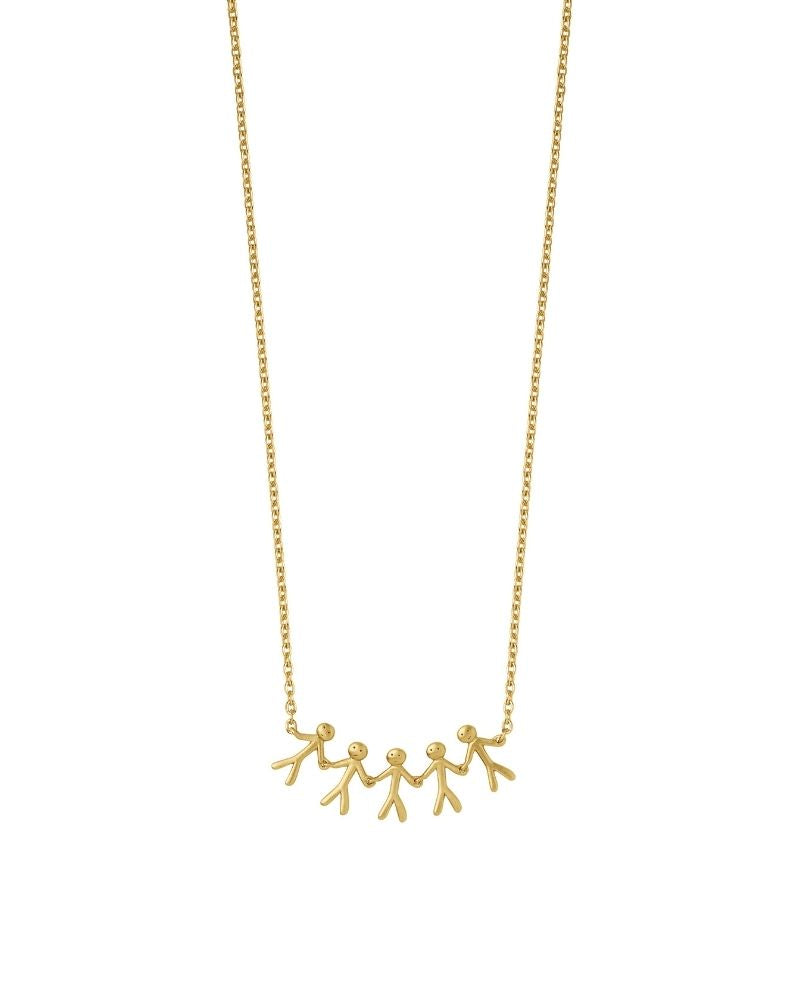 Together Family 5 Necklace Gold