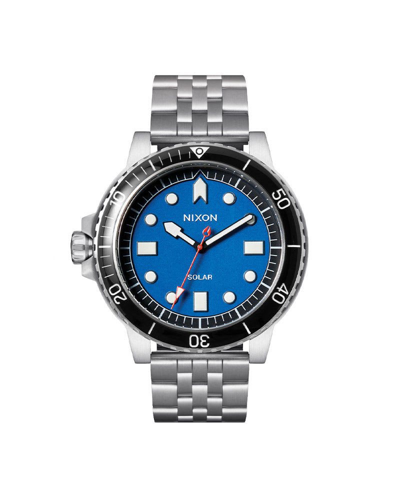 Nixon Stinger Solar Stainless Steel / Blå 44 mm
