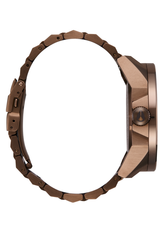 Corporal Mens Mørk brun stål / Sort 48mm