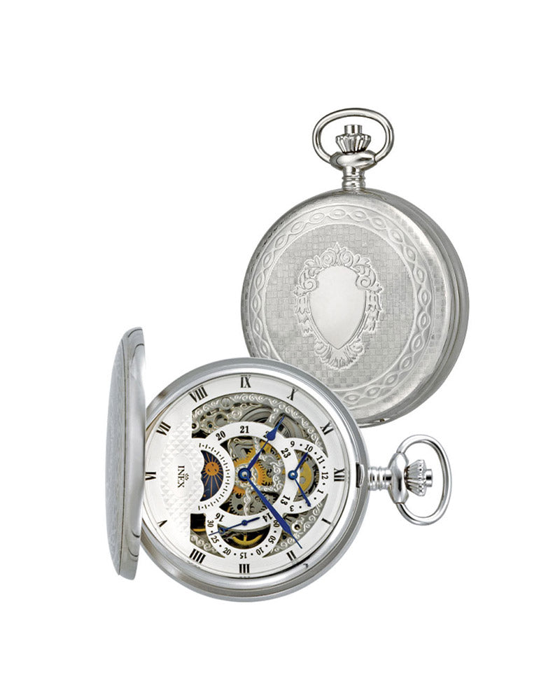 Inex Lommeur Mekanisk Sølvfarget / Hvit 54mm