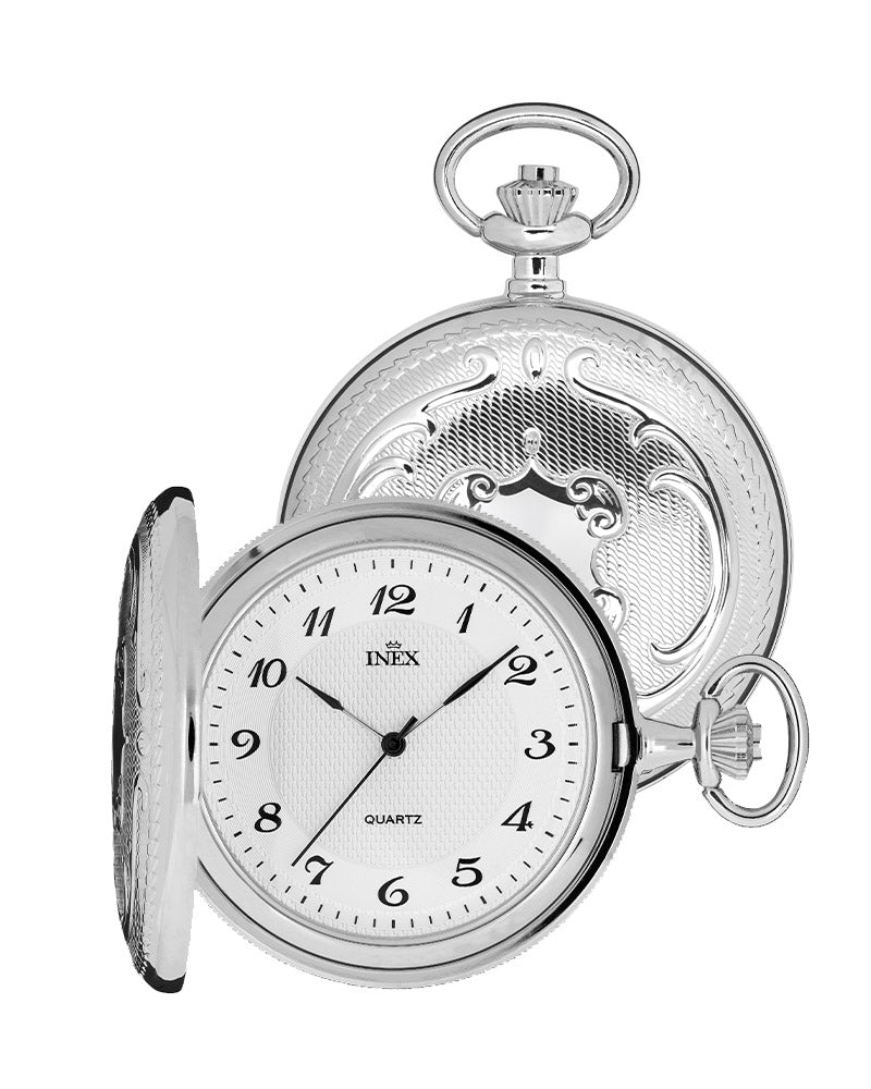 Lommeur Sølvplett / Hvit 51mm