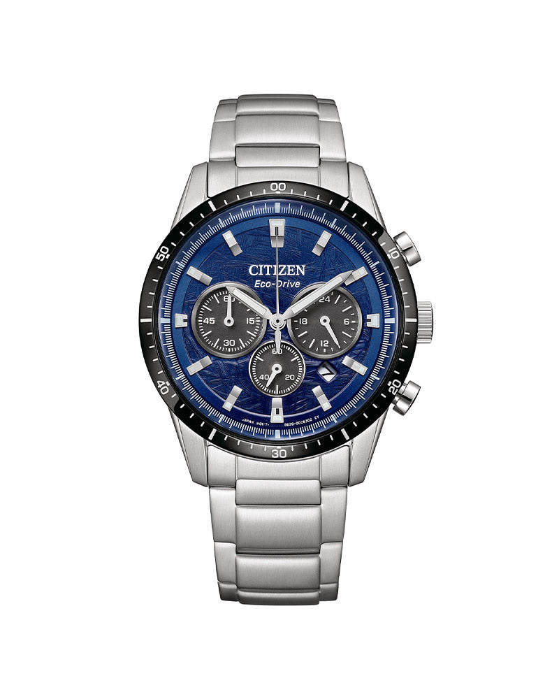 Eco-Drive Chrono Mens Stål / Blå 40mm