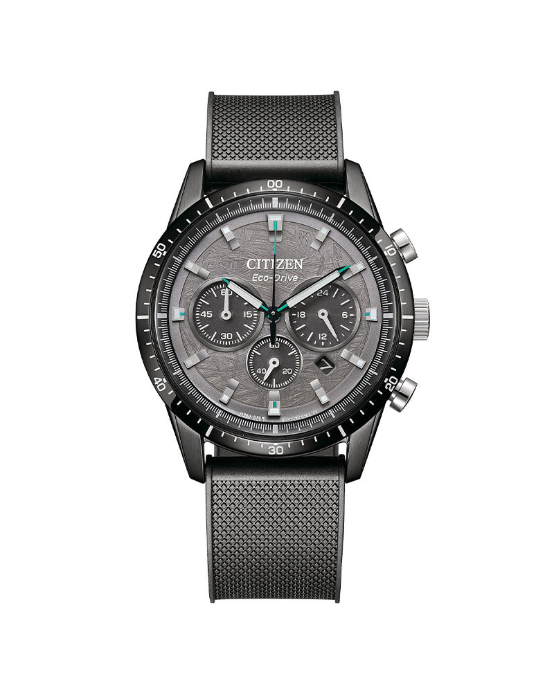 Eco-Drive Chrono Mens Stål / Sort 40mm