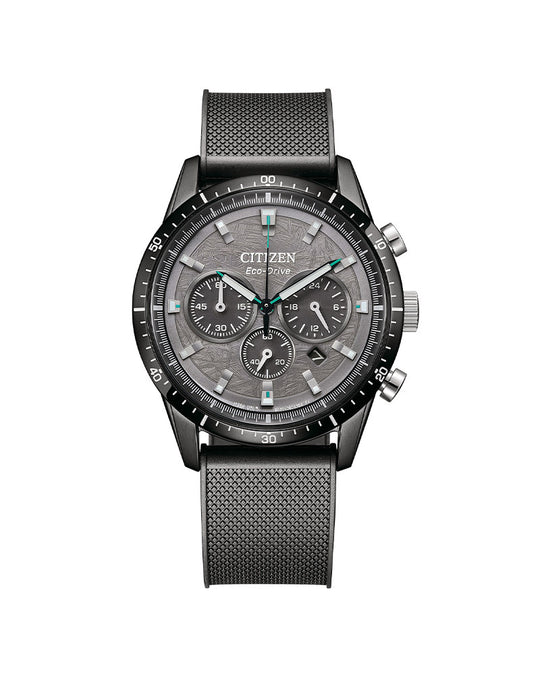 Eco-Drive Chrono Mens Stål / Sort 40mm