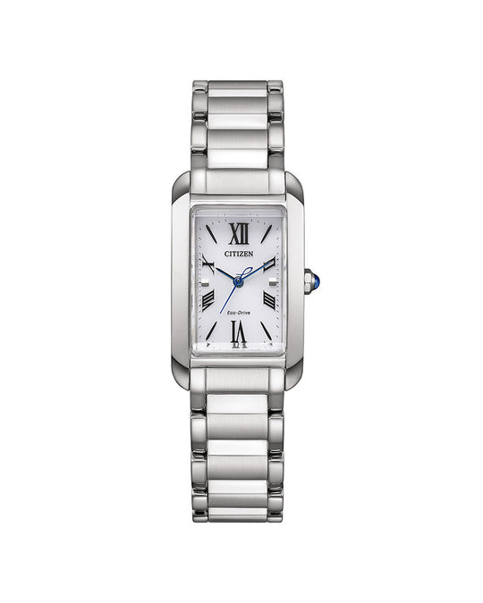 Square Eco-Drive stål / Hvit 20 mm bred