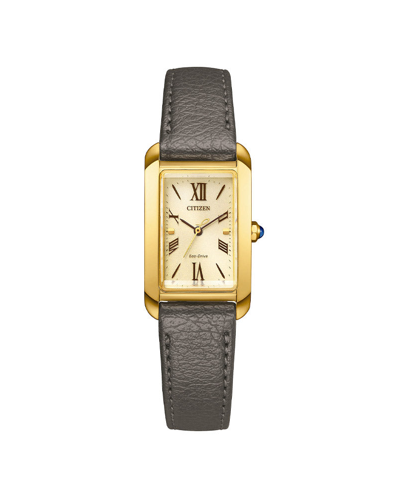 Square Eco-Drive Brun / Champagne 20 mm bred