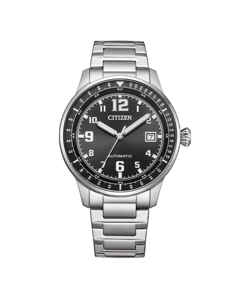 Automatic Mens Stål / Sort Araber 40mm