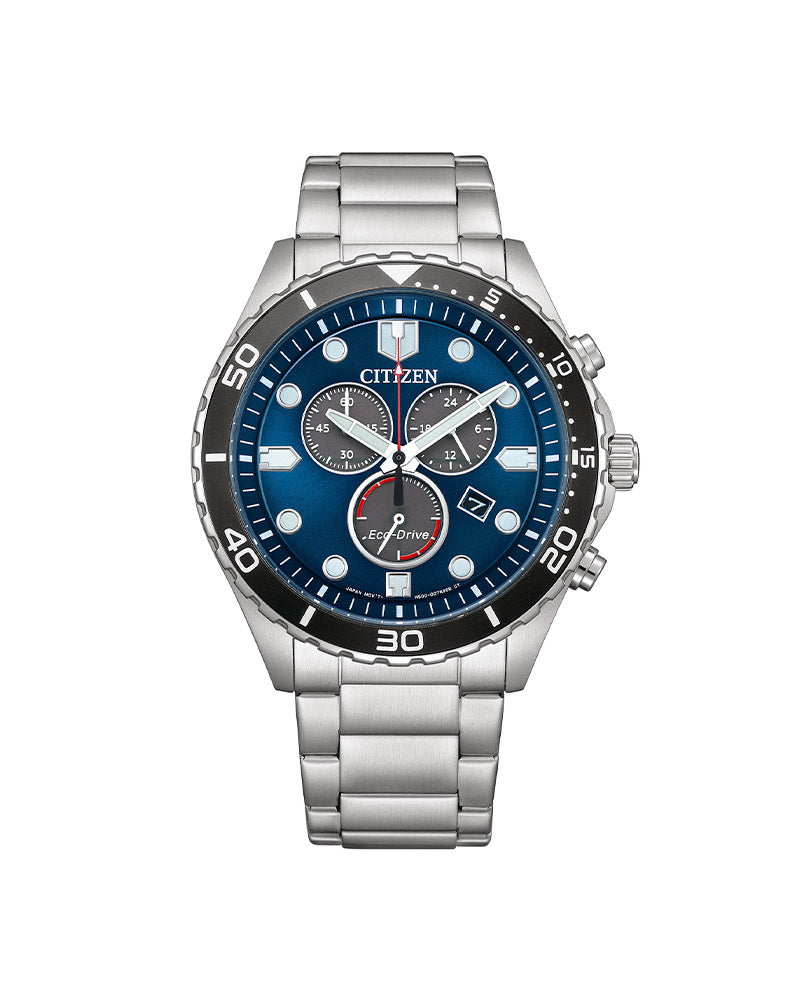 Aqua Chrono Eco-Drive Stål / Blå 43mm