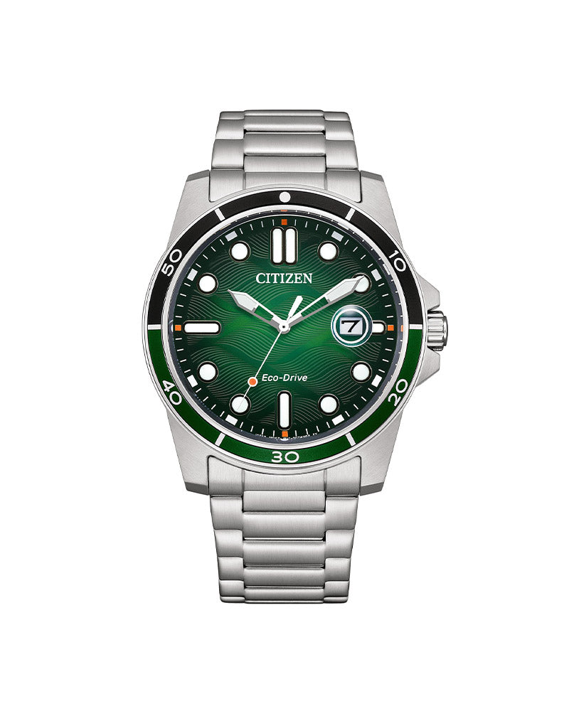 Sporty Marine Eco-Drive Stål / Grønn 41,5mm