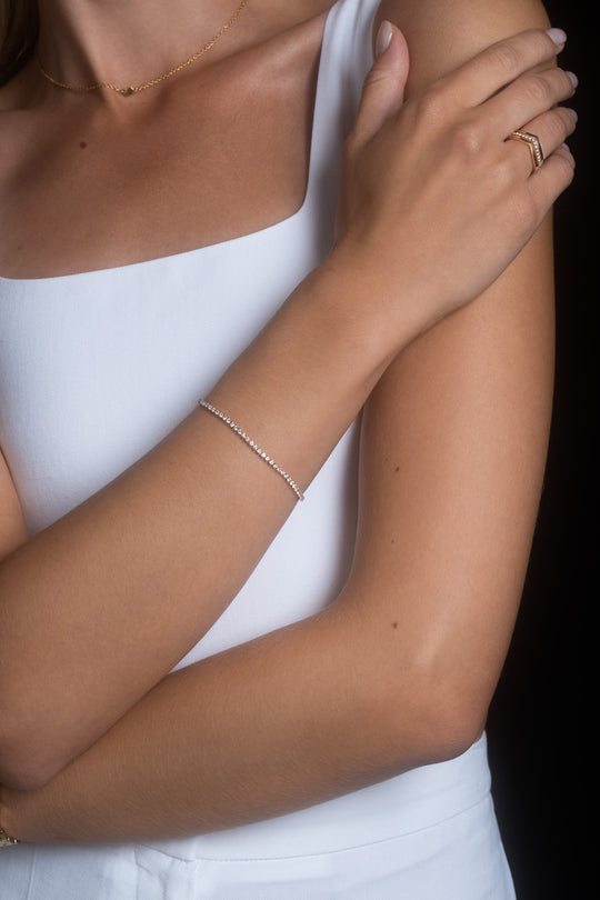 Shiny Tennis Bracelet Gold Medium