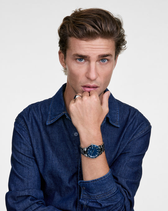 Iconic Paradigma Link Stål / Blå 40mm