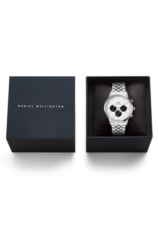 Iconic Chronograph Arch 5-Link Off-White Panda Stål 42mm