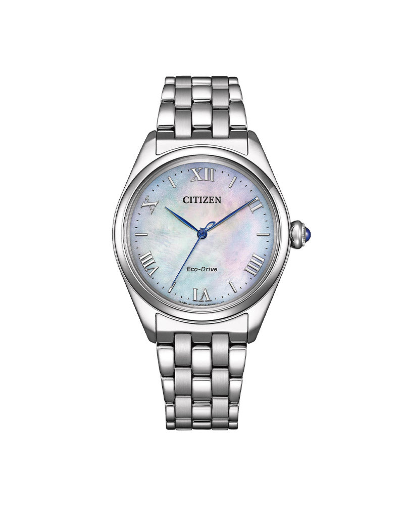 L-Collection Eco-Drive Stål / Perlemor 33 mm