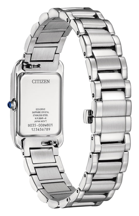 Square Eco-Drive stål / Hvit 20 mm bred