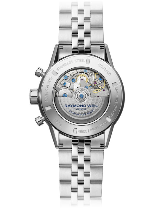Freelancer Mens Automatic Chrono Stål / Hvit 43,3mm