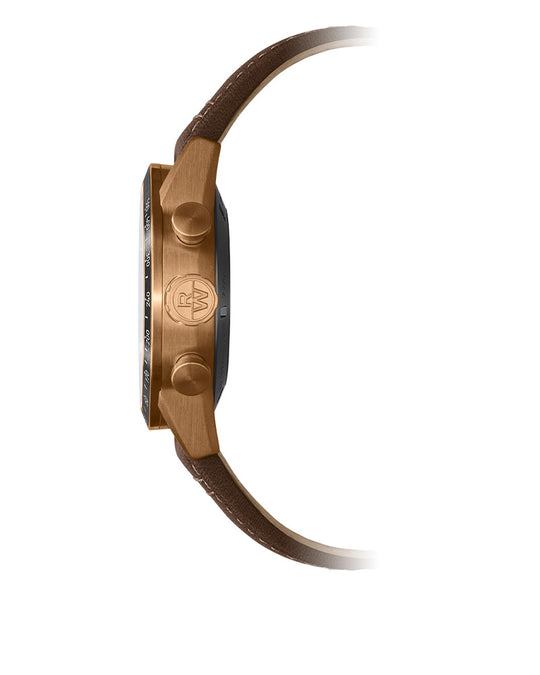 Freelancer Mens Automatic Chrono Bronse / Skinn / Sort 43,5mm