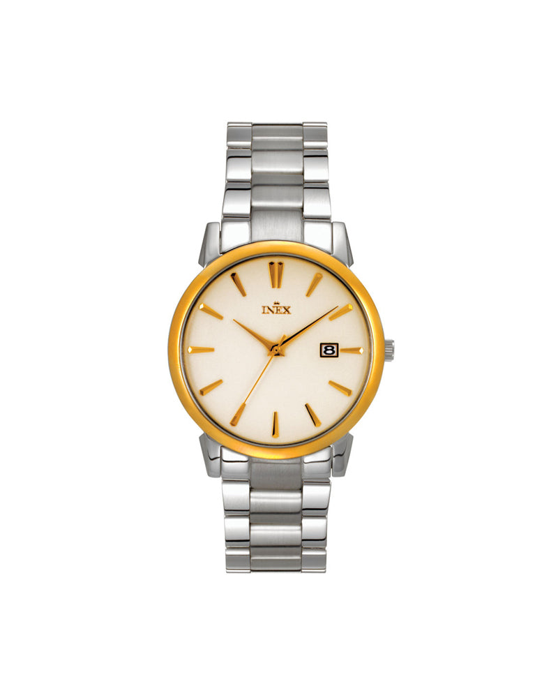 Inex Herre Tofarget Stål / Gul 37mm