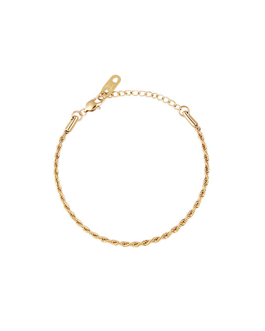 Thin Rope Bracelet Gold Medium