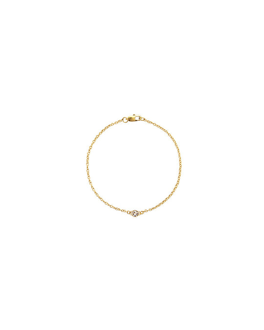 Thin Diamond Gold Bracelet Small