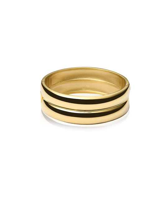 Rebel Double Gold Bangle - Small