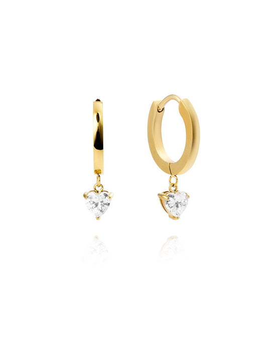 Bonne Gold Hoops - White