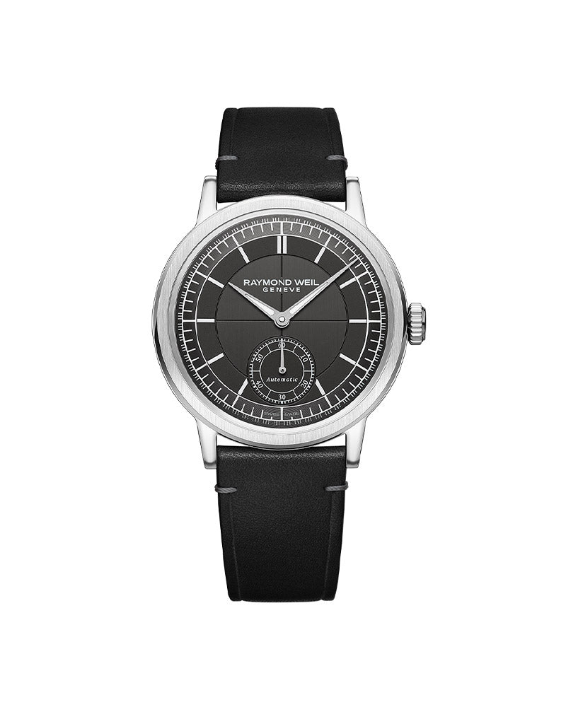 Millesime Mens Automatic Skinn / Sort 39,5mm