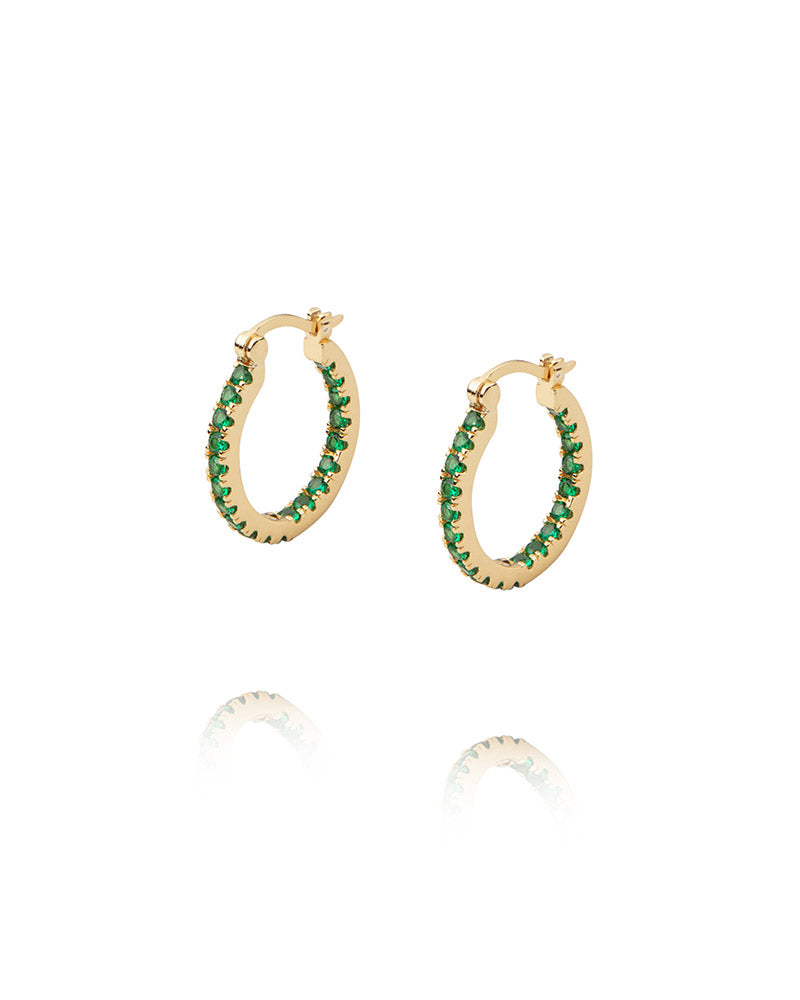 Lunar Earrings Gold / Green Large