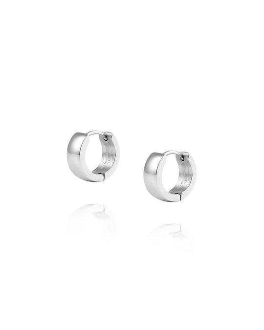 Chunky Silver Hoops Small
