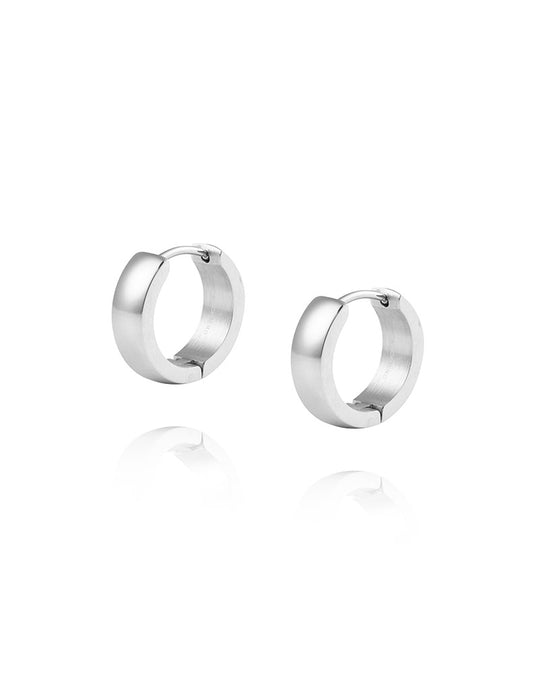 Chunky Silver Hoops Medium