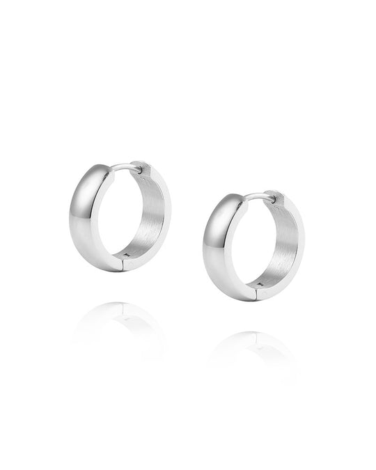 Chunky Silver Hoops Large