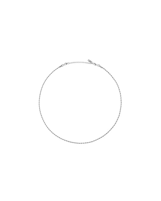 Thin Rope Necklace Silver