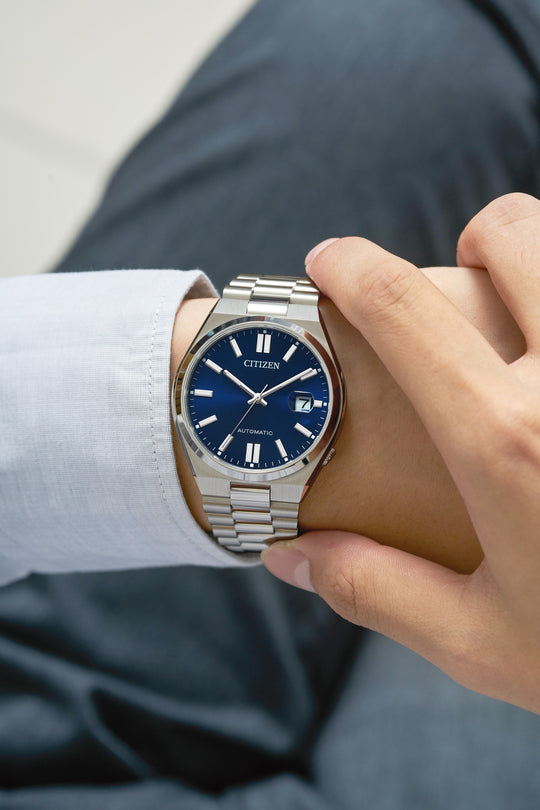 Tsuyosa Automatic Stål / Blå 40mm