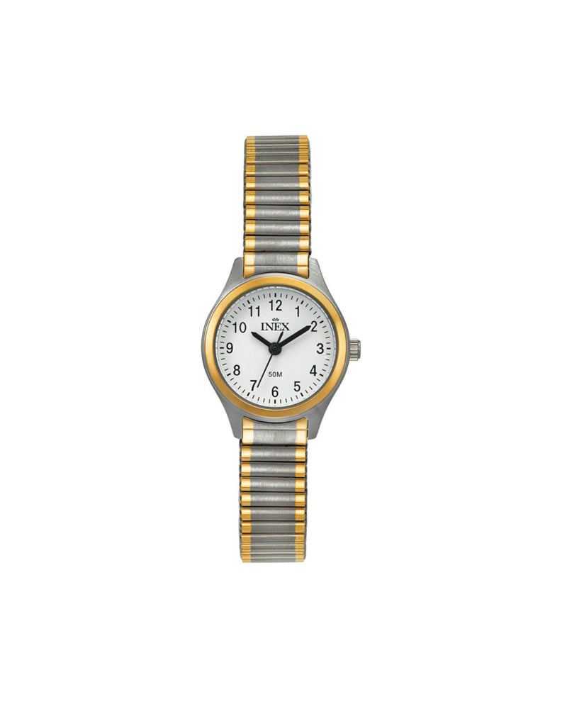 Inex Dame Tofarget Stål / Hvit 22mm