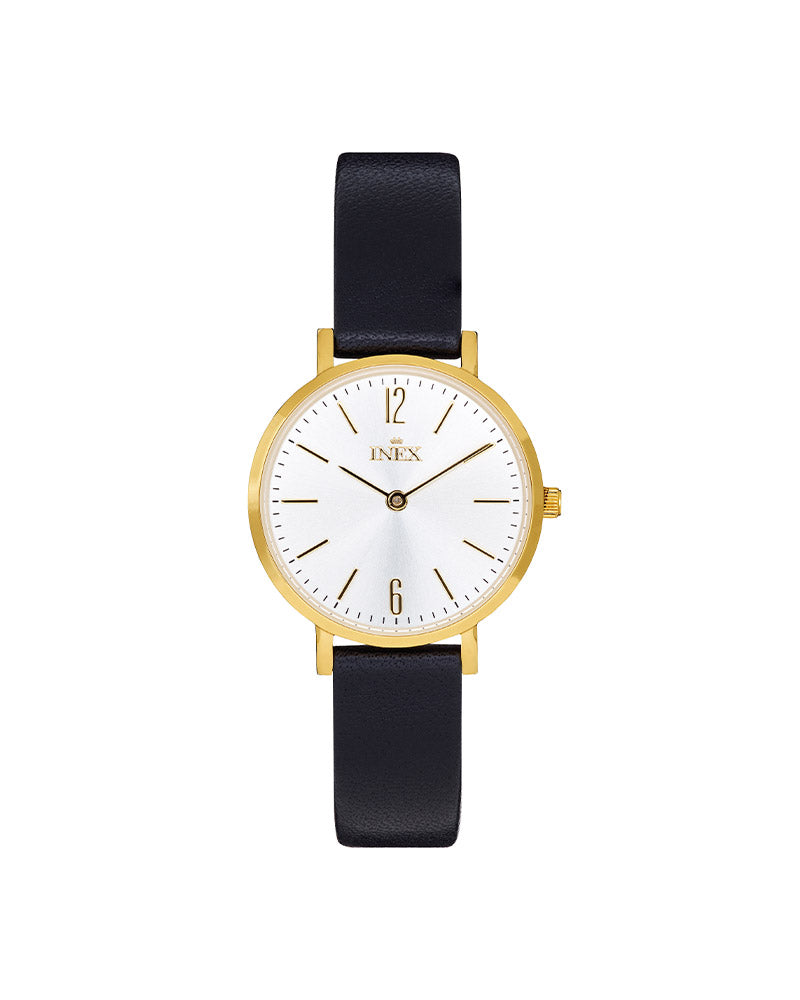 Inex Dame Sort / Hvit / Gull Tynn 28mm