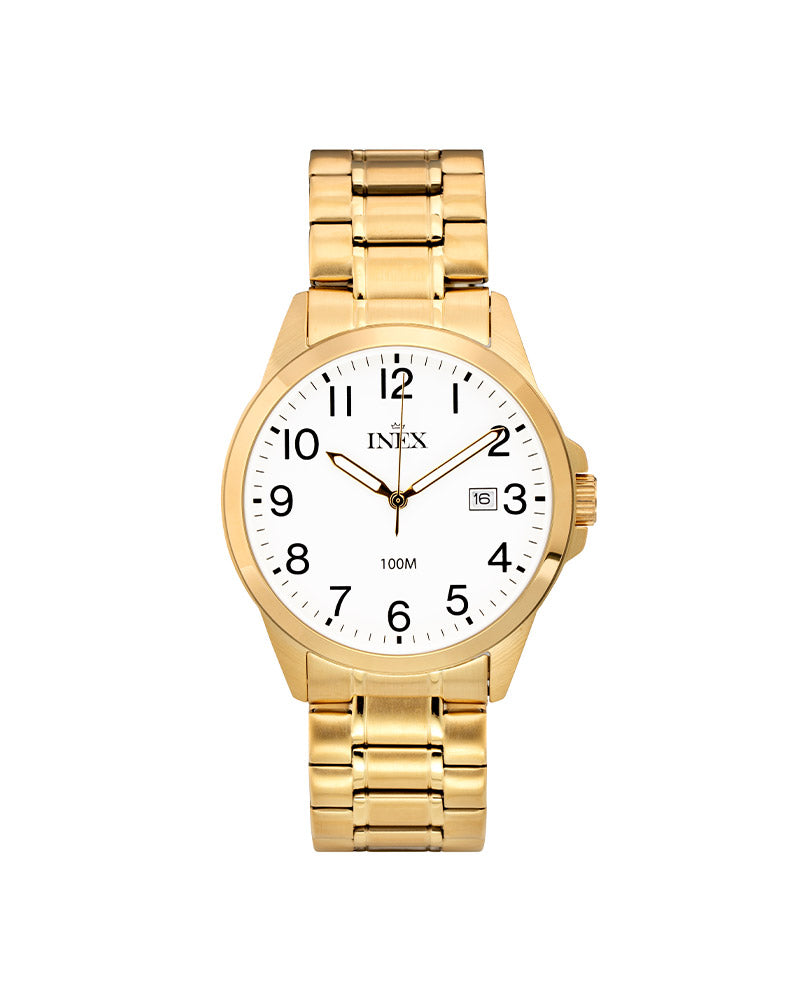 Herre Gullbelagt Stål / Hvit 39mm