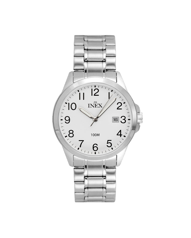 Herre Stål / Hvit 39mm