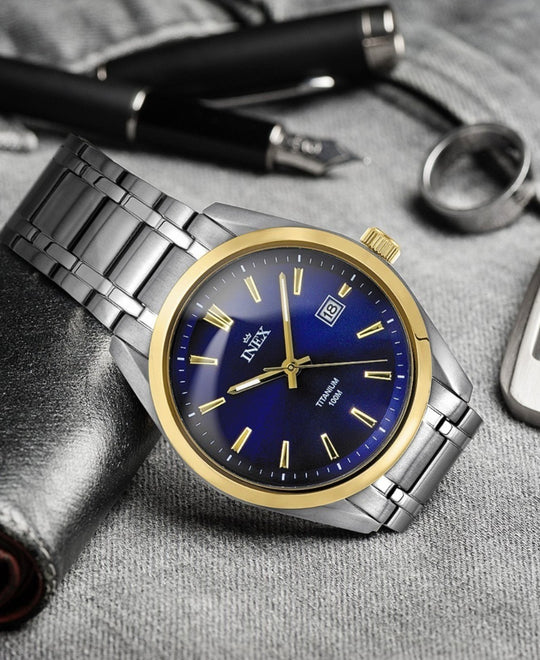Inex Herre Tofarget Titan / Blå 42mm