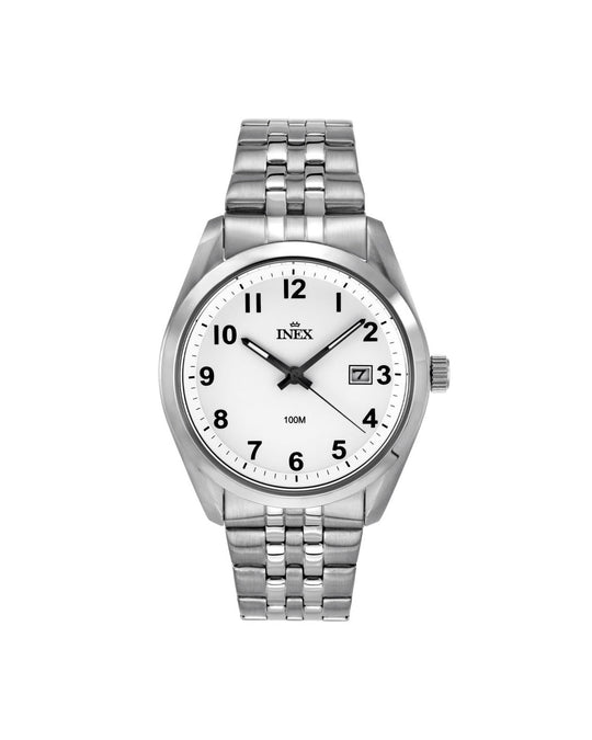 Inex Herre Stål / Hvit 42mm
