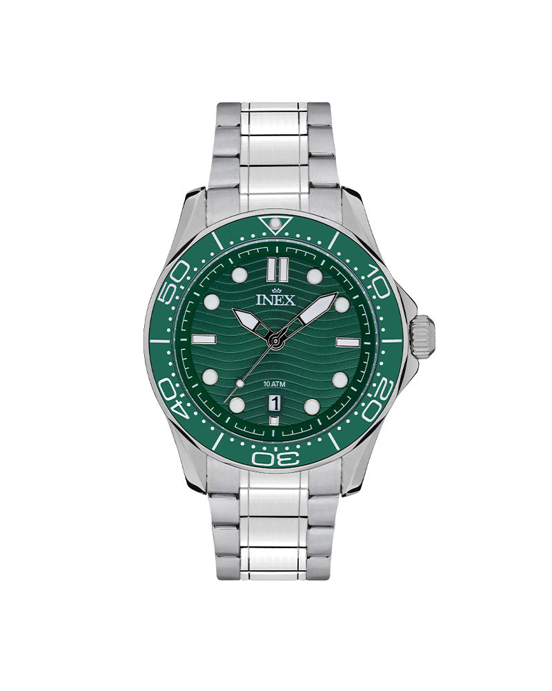 Herre Stål / Grønn 43mm