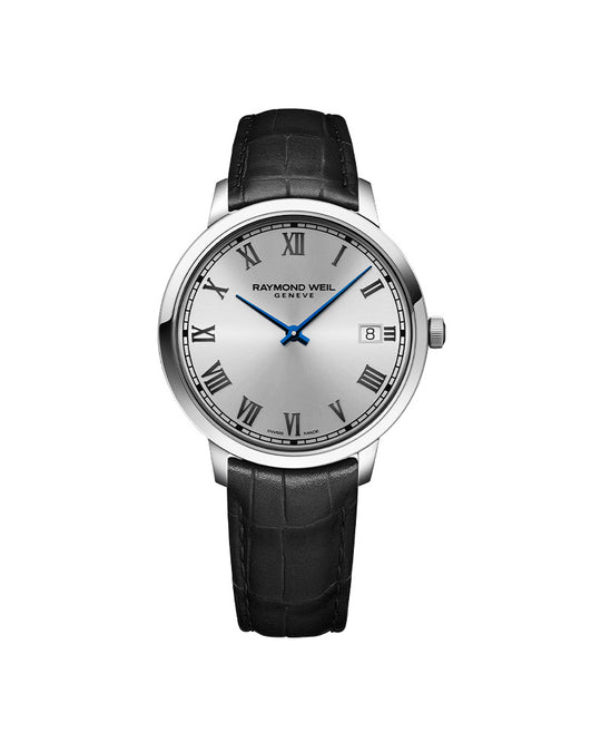 Raymod Weil Toccata silver rome dial 42mm leather strap